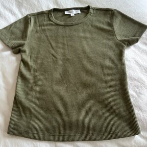 Olive Green Waffleknit T-Shirt